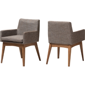 Nexus Upholstered Arm Chair - Gravel (Set of 2) 