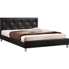 Barbara Faux Leather Full Bed - Crystal Button Tufted, Black - WI-BBT6140-BLACK-FULL