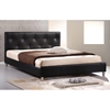 Barbara Queen Platform Bed - Crystal Tufts, Metal Legs, Black - WI-BBT6140-BLACK-BED