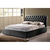 Bianca Queen Platform Bed - Diamond Tufts, Metal Legs, Black - WI-BBT6203-BLACK-BED