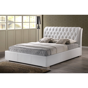 Bianca Full Platform Bed - Tufted, White 