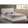 Bianca King Platform Bed - Diamond Tufts, Metal Legs, White - WI-BBT6203-WHITE-KING-BED