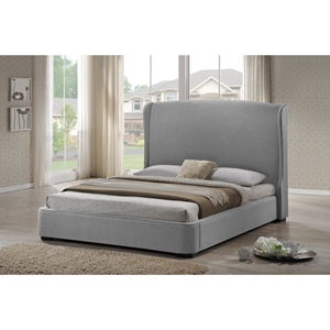 Sheila Linen Platform Bed - Gray 