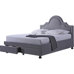 Brisbane Fabric Storage Platform Bed - 2 Drawers 
