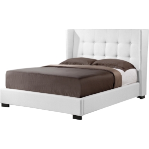 Favela Faux Leather Platform Bed - Button Tufted 