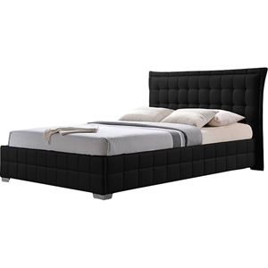 Monaco Faux Leather Queen Platform Bed - Black 