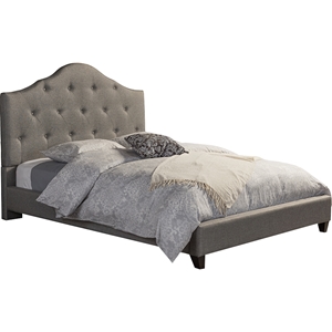 Anica Scalloped Fabric Platform Bed - Button Tufted 