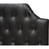 Morris Faux Leather Scalloped Twin Headboard - Button Tufted, Black - WI-BBT6496-BLACK-TWIN-HB