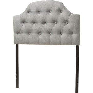 Morris Upholstered Scalloped Twin Headboard - Button Tufted, Gray 