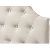 Morris Upholstered Scalloped Twin Headboard - Button Tufted, Light Beige - WI-BBT6496-LIGHT-BEIGE-TWIN-HB