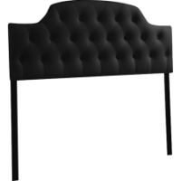 Morris Faux Leather Scalloped Headboard - Button Tufted