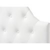 Morris Faux Leather Scalloped Twin Headboard - Button Tufted, White - WI-BBT6496-WHITE-TWIN-HB