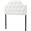 Morris Faux Leather Scalloped Twin Headboard - Button Tufted, White - WI-BBT6496-WHITE-TWIN-HB