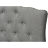 Rita Upholstered Scalloped Twin Headboard - Button Tufted, Gray - WI-BBT6503-GRAY-TWIN-HB