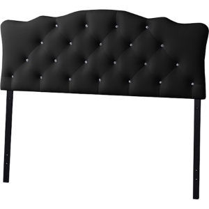 Rita Faux Leather Scalloped Headboard - Button Tufted 