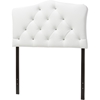 Rita Faux Leather Scalloped Twin Headboard - Button Tufted, White - WI-BBT6503-WHITE-TWIN-HB