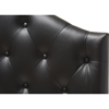 Myra Faux Leather Scalloped Twin Headboard - Button Tufted, Black - WI-BBT6505-BLACK-TWIN-HB