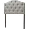 Myra Upholstered Scalloped Twin Headboard - Button Tufted, Gray - WI-BBT6505-GRAY-TWIN-HB
