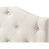 Myra Upholstered Scalloped Twin Headboard - Button Tufted, Light Beige - WI-BBT6505-LIGHT-BEIGE-TWIN-HB