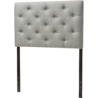 Viviana Upholstered Twin Headboard - Button Tufted, Gray