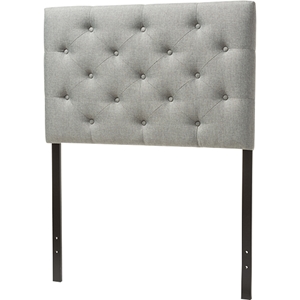 Viviana Upholstered Twin Headboard - Button Tufted, Gray 