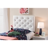 Viviana Faux Leather Twin Headboard - Button Tufted, White - WI-BBT6506-WHITE-TWIN-HB