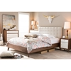 Alinia Upholstered Platform Bed - Walnut Wood - WI-BBT6557-BED