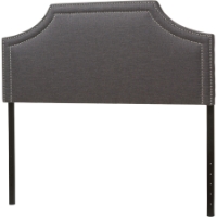 Avignon Fabric Upholstered Headboard - Nailhead, Dark Gray