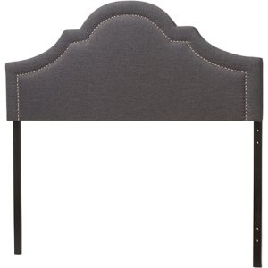 Rita Upholstered Headboard - Nailhead, Dark Gray 