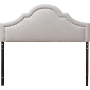 Rita Upholstered Headboard - Nailhead, Grayish Beige 
