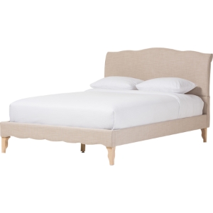 Fannie Fabric Platform Bed - Curved Headboard 