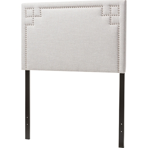 Geneva Fabric Upholstered Twin Headboard - Grayish Beige 