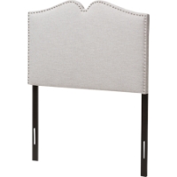 Gracie Upholstered Twin Headboard - Nailheads, Grayish Beige