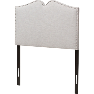 Gracie Upholstered Twin Headboard - Nailheads, Grayish Beige 