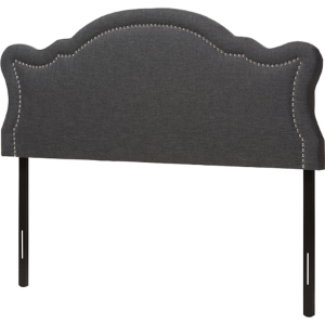 Avery Headboard - Curvy Shape, Silver Nailheads Trim 