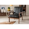 Nikko Faux Leather Lounge Chair - Black - WI-BBT8011A2-BLACK-CHAIR