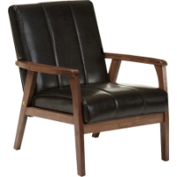Nikko Faux Leather Lounge Chair - Black