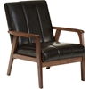 Nikko Faux Leather Lounge Chair - Black 