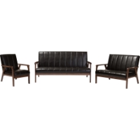 Nikko 3-Piece Living Room Set - Dark Brown