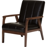 Nikko Faux Leather Lounge Chair - Dark Brown