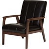 Nikko Faux Leather Lounge Chair - Dark Brown - WI-BBT8011A2-BROWN-CHAIR