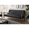 Sorrento Faux Leather Sofa - Button Tufted, Black - WI-BBT8013-BLACK-SOFA