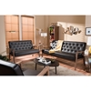 Sorrento Faux Leather Loveseat - Button Tufted, Dark Brown - WI-BBT8013-BROWN-LOVESEAT