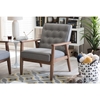 Sorrento Faux Leather Lounge Chair - Button Tufted, Gray - WI-BBT8013-GRAY-CHAIR
