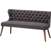 Scarlett Upholstered Nailhead Sofa - Button Tufted, Dark Gray