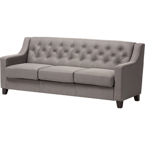 Arcadia Upholstered Sofa - Button Tufted, Gray 