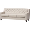 Arcadia Upholstered Sofa - Button Tufted, Light Beige - WI-BBT8021-SF-LIGHT-BEIGE-6086-1