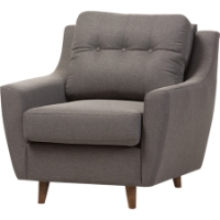 Mckenzie Upholstered Chair - Button Tufted, Gray