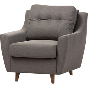 Mckenzie Upholstered Chair - Button Tufted, Gray 