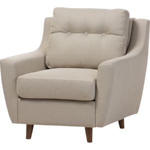 Mckenzie Upholstered Chair - Button Tufted, Light Beige 